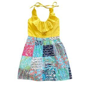 Lilly Pulitzer Yellow and Multicolor Patchwork Mini Dress